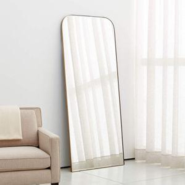 Edge Brass Arch Floor Mirror 32"x76" | Crate & Barrel