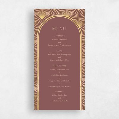 Acorn, Brown Wedding Menu - Hayden Foil