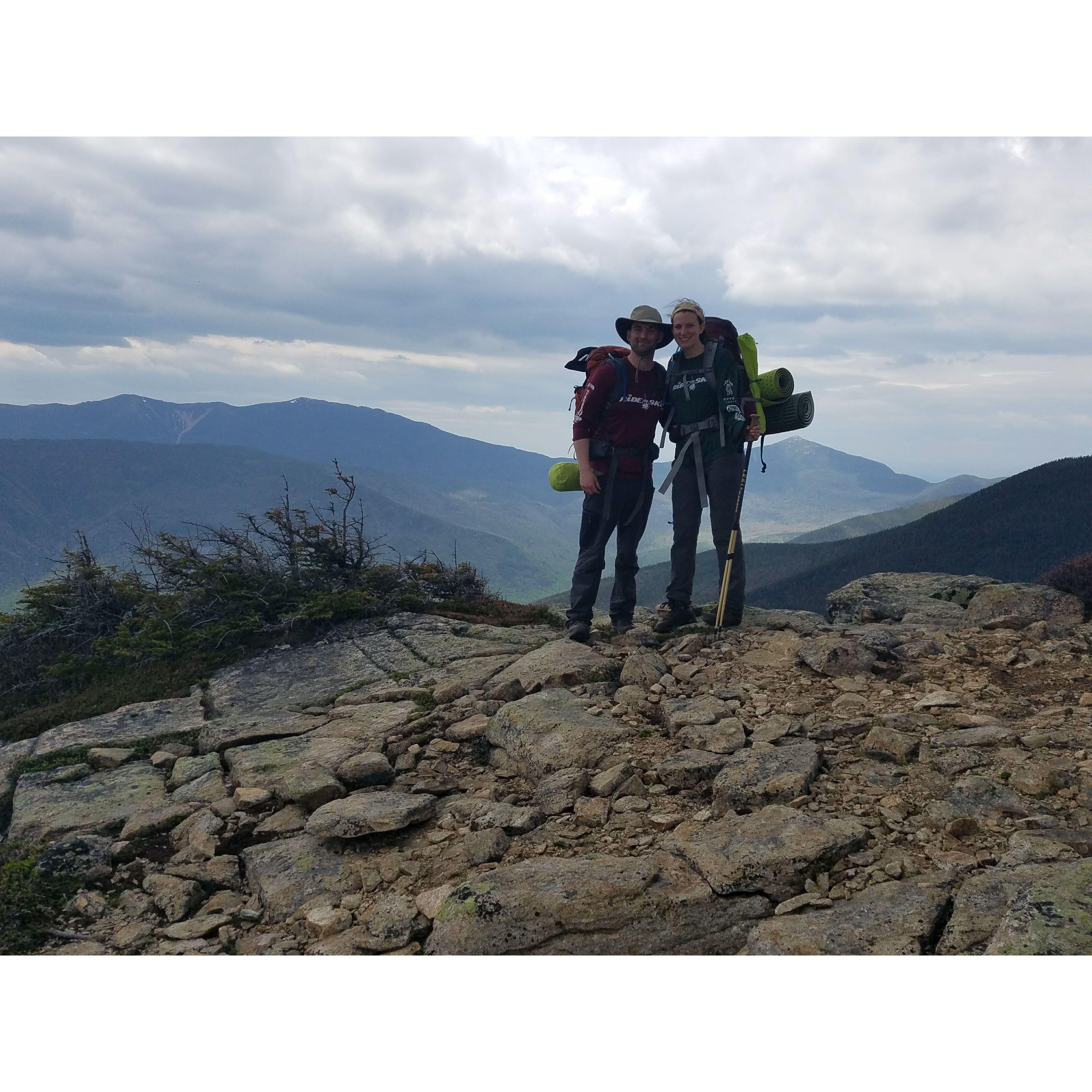 Pemi Loop NH. Our first backpacking trip together.
