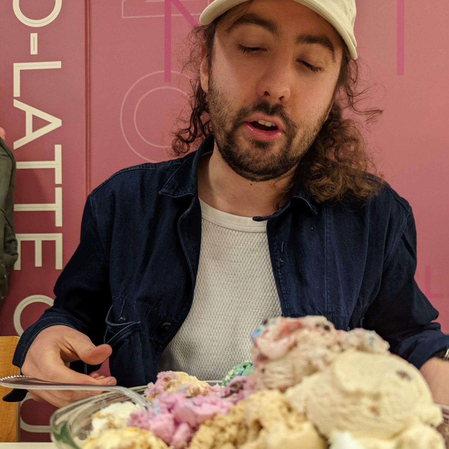 David's first birthday with Sarah, where he proceeded to eat 32 scoops of ice cream on only their 4th date. This is when Sarah knew.