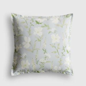 Classic Organic Percale Floral Euro Sham in Blue Garden