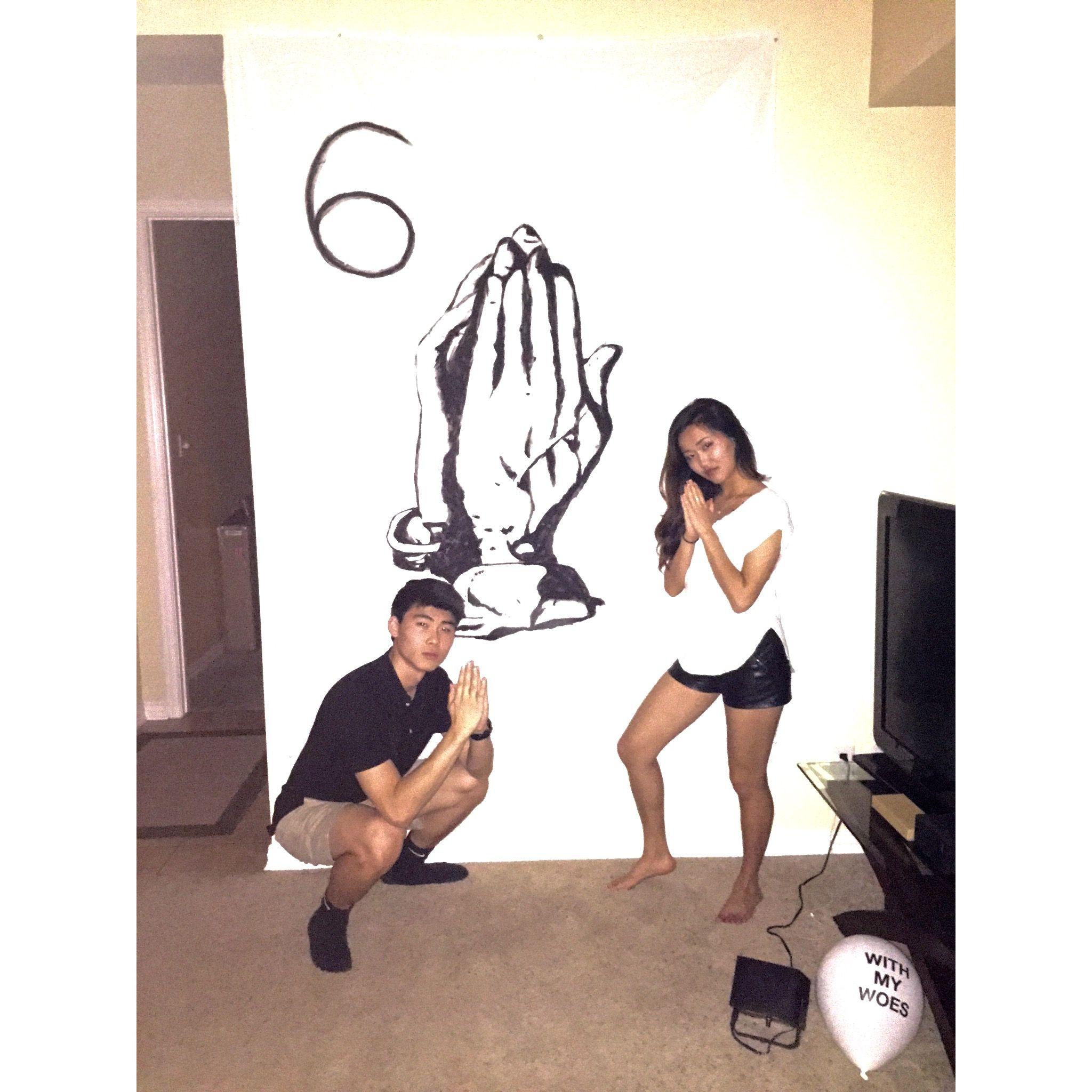 May 2016
Grace's Drake theme birthday party
backdrop painted by Grace