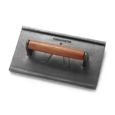 Cast Iron Rectangular Grill Press in Grey