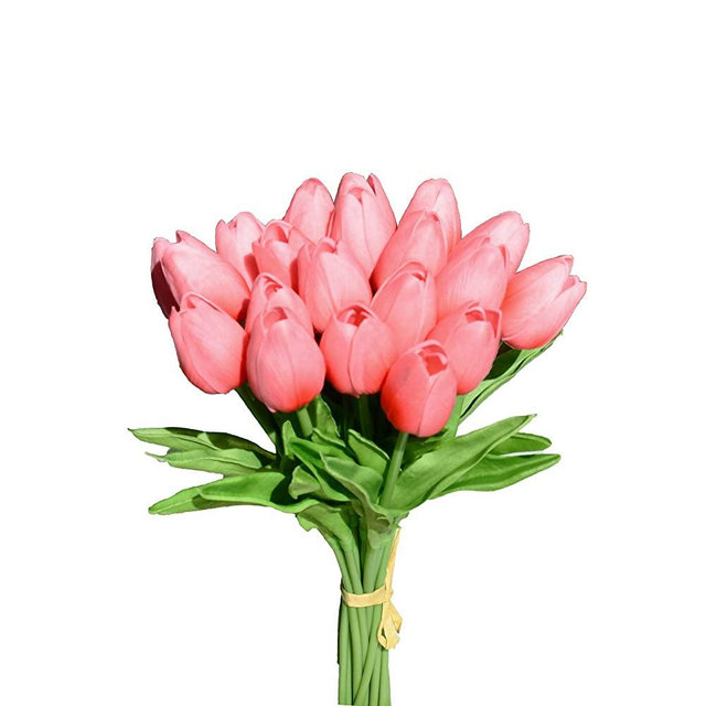 Mandy's 20pcs Blush Artificial Latex Tulips for Party Home Wedding Decoration