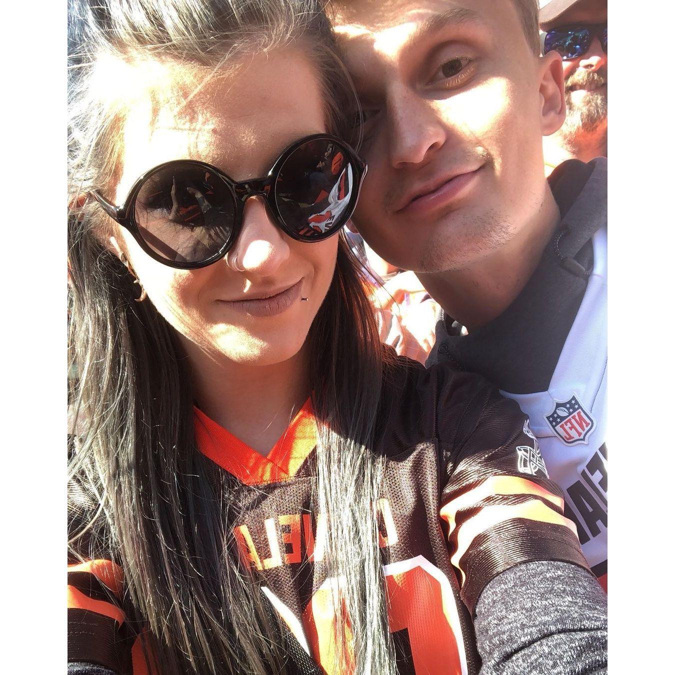 Our first Browns game in the Dawg Pound!