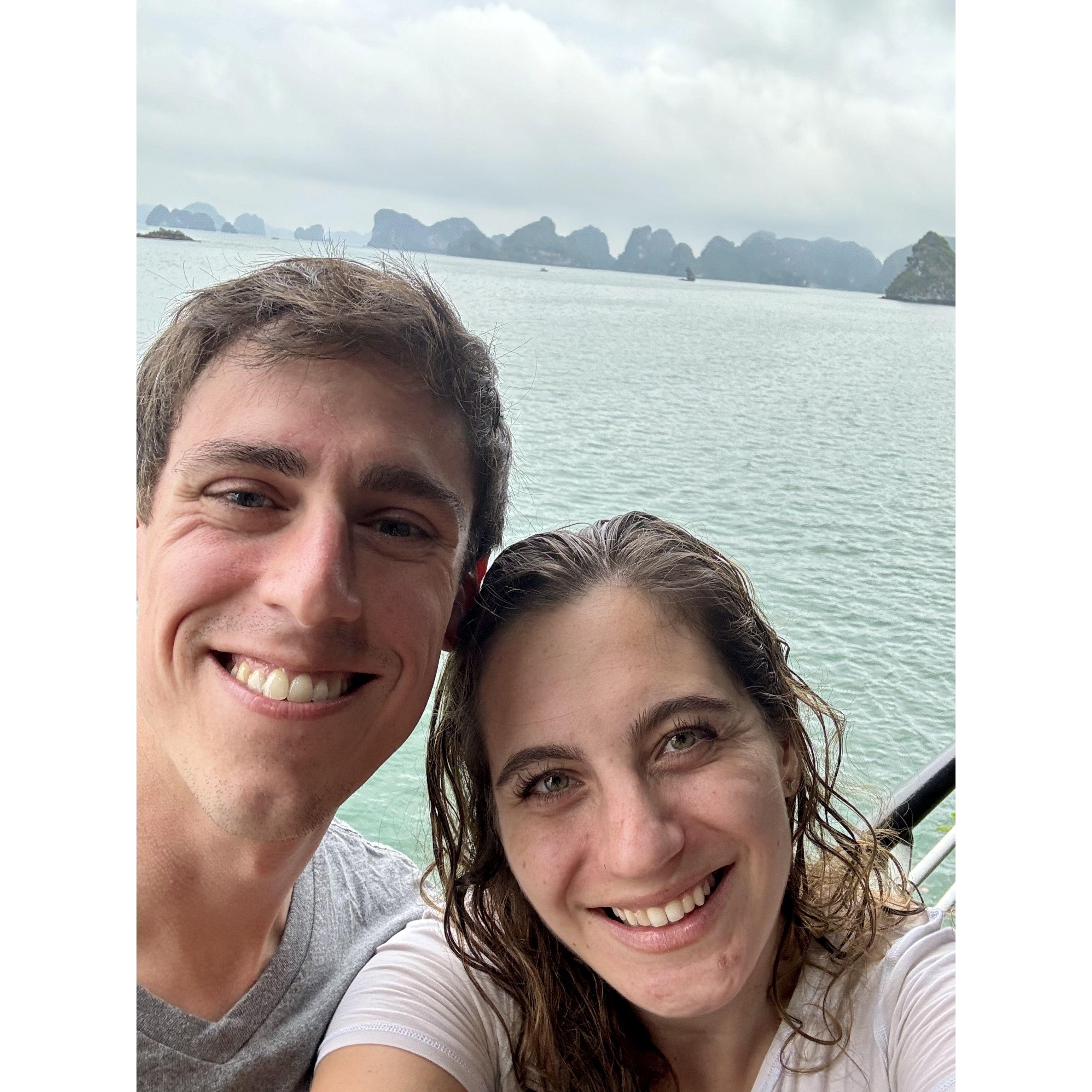 A photo from the cruise we took through the spectacular Halong Bay