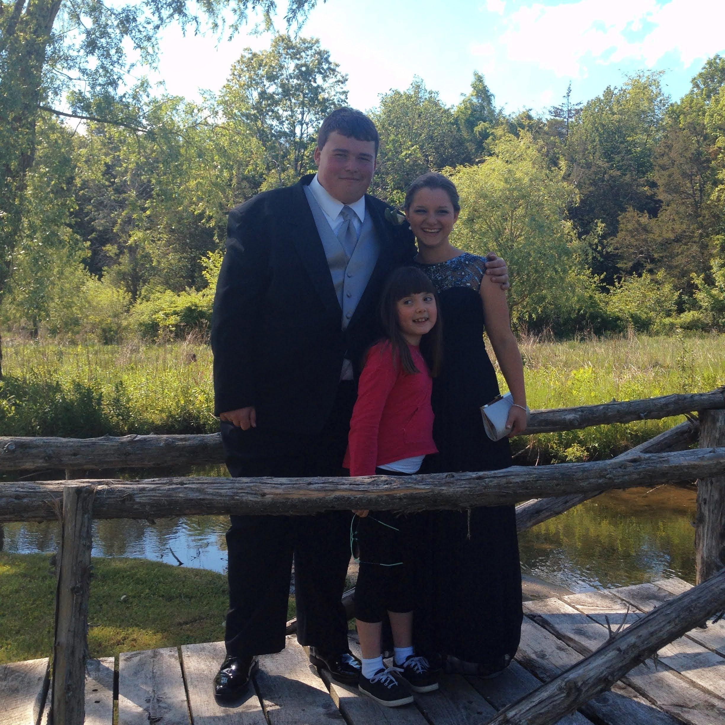 May of 2015- they had been dating for less than a month at the time of Juliana's prom. This photo also includes Brooke, Jeremy's sister, who was in the first grade at the time.