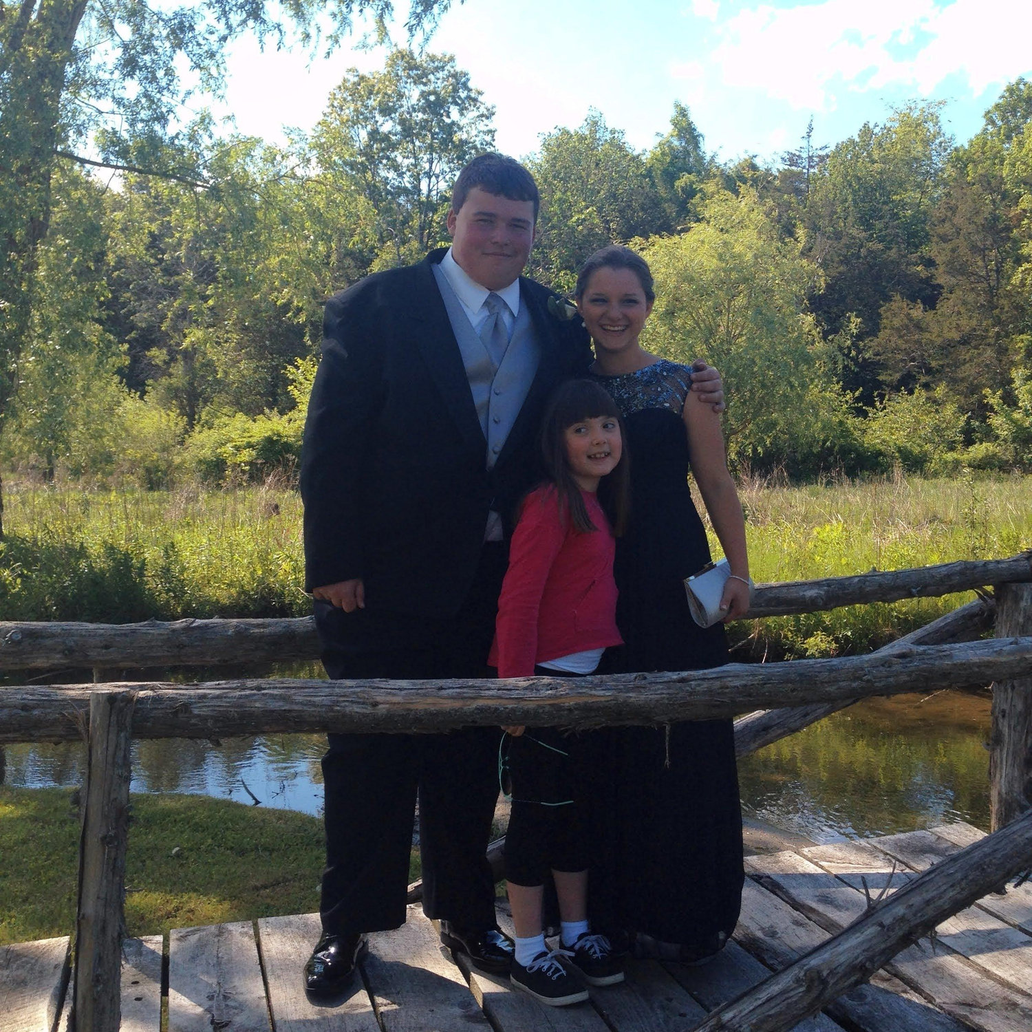 May of 2015- they had been dating for less than a month at the time of Juliana's prom. This photo also includes Brooke, Jeremy's sister, who was in the first grade at the time.