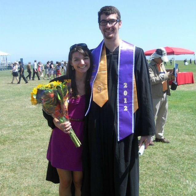 Celebrating our graduation from UC Santa Cruz in 2012.