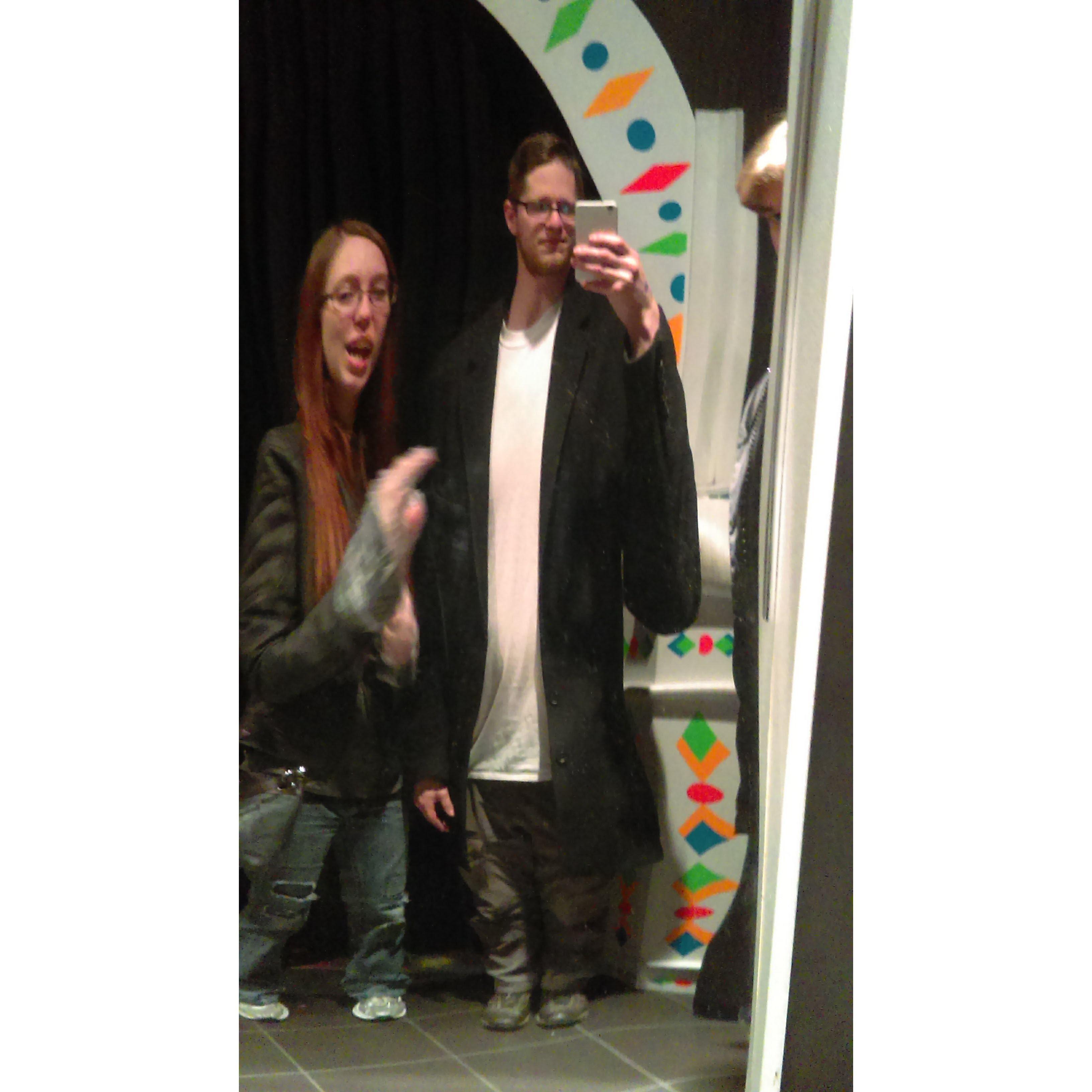 A trip to Maplewood Mall! We did the mirror maze, which was so much fun, and these silly mirrors were at the end of it