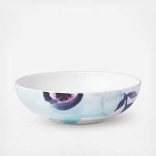 Indigo Watercolor Floral Fruit Bowl