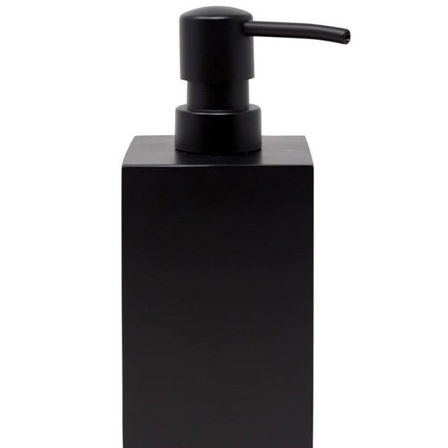 Matte Black Soap Dispenser for Bathroom, 15oz Square Rustproof Liquid Hand Dish Soap Dispenser Pump for Kitchen Sink, Countertop, and Bathroom