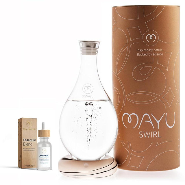 MAYU Water Swirl Pitcher + Mineral Essential Blend "Starter Kit" for Better Hydration - Great for RO Users