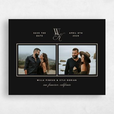 Black Wedding Save the Date - Lux Multiphoto