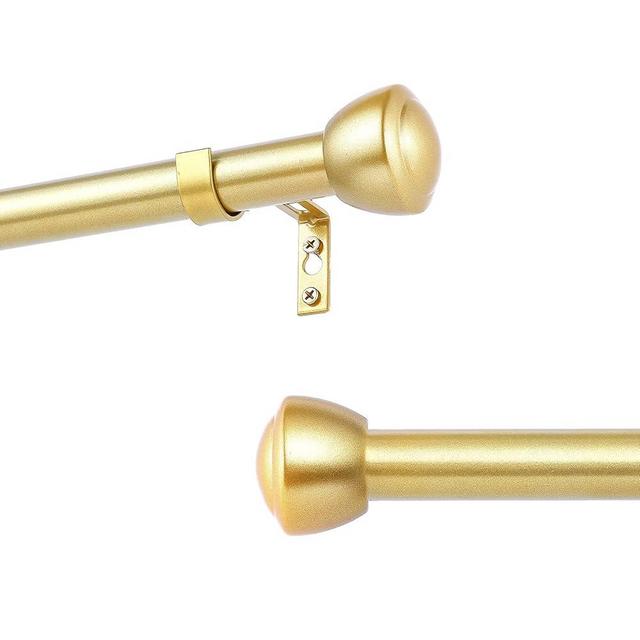 MERJULAN 1 Inch Gold Curtain Rods - Heavy Duty, Adjustable, 32"-144" - Ideal Room Divider & Outdoor Rod
