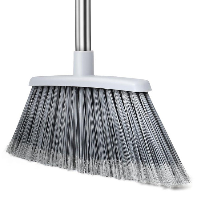 Broom, Outdoor Brooms for Sweeping Indoor, Adjustable 55" Pet Hair Removal Heavy Duty Broom for Floors Home Kitchen Garage Commercial Patio Industrial Snow (Pack of 1)