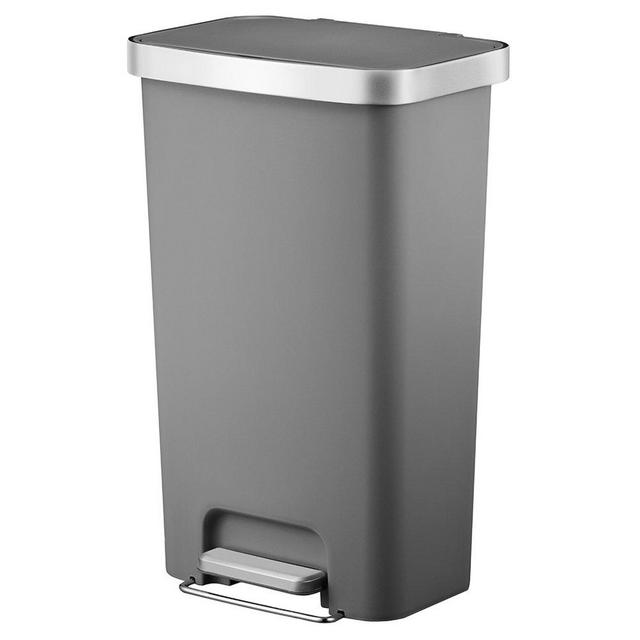 Better Homes & Gardens 11.9 Galllon Gray Plastic Step Can