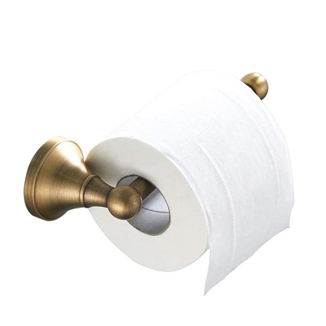 Flybath Toilet Paper Holder Without Cover Antique Brass Bathroom Tissue Roll Bar Wall Mounted, 20 cm / 7.87 inches, Brushed Bronze