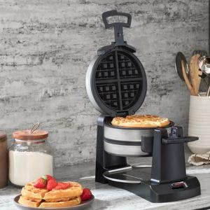 Cuisinart Double Flip Belgian Waffle Maker, Black/Stainless Steel (Factory Refurbished)
