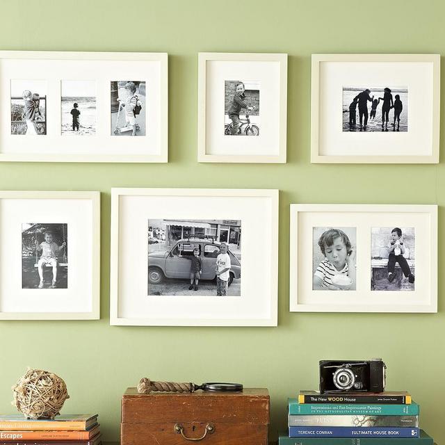 Wood Gallery in a Box Frames, Modern White Frames - Set of 6