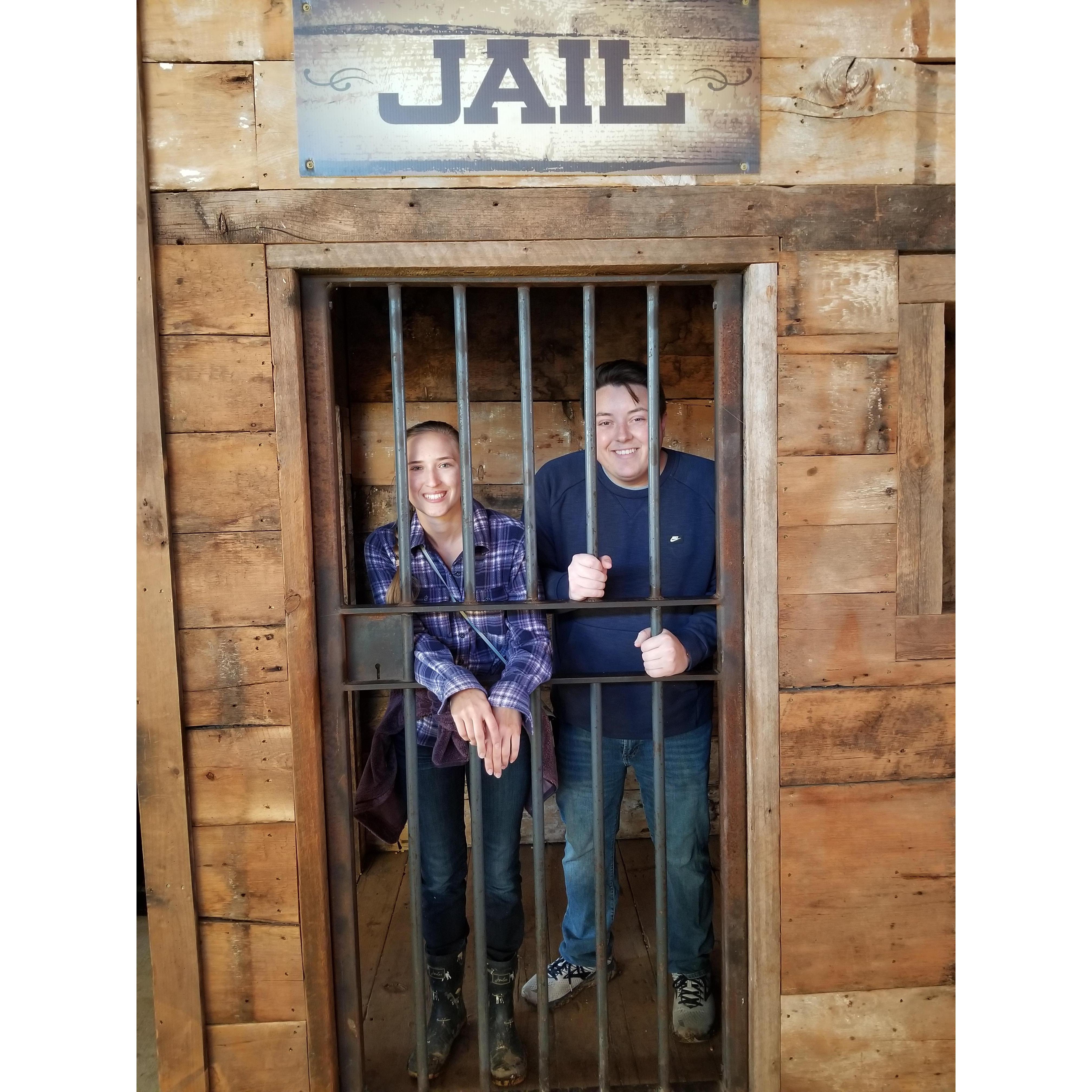 Our annual picture in Jail!! At Konow's Corn Maze