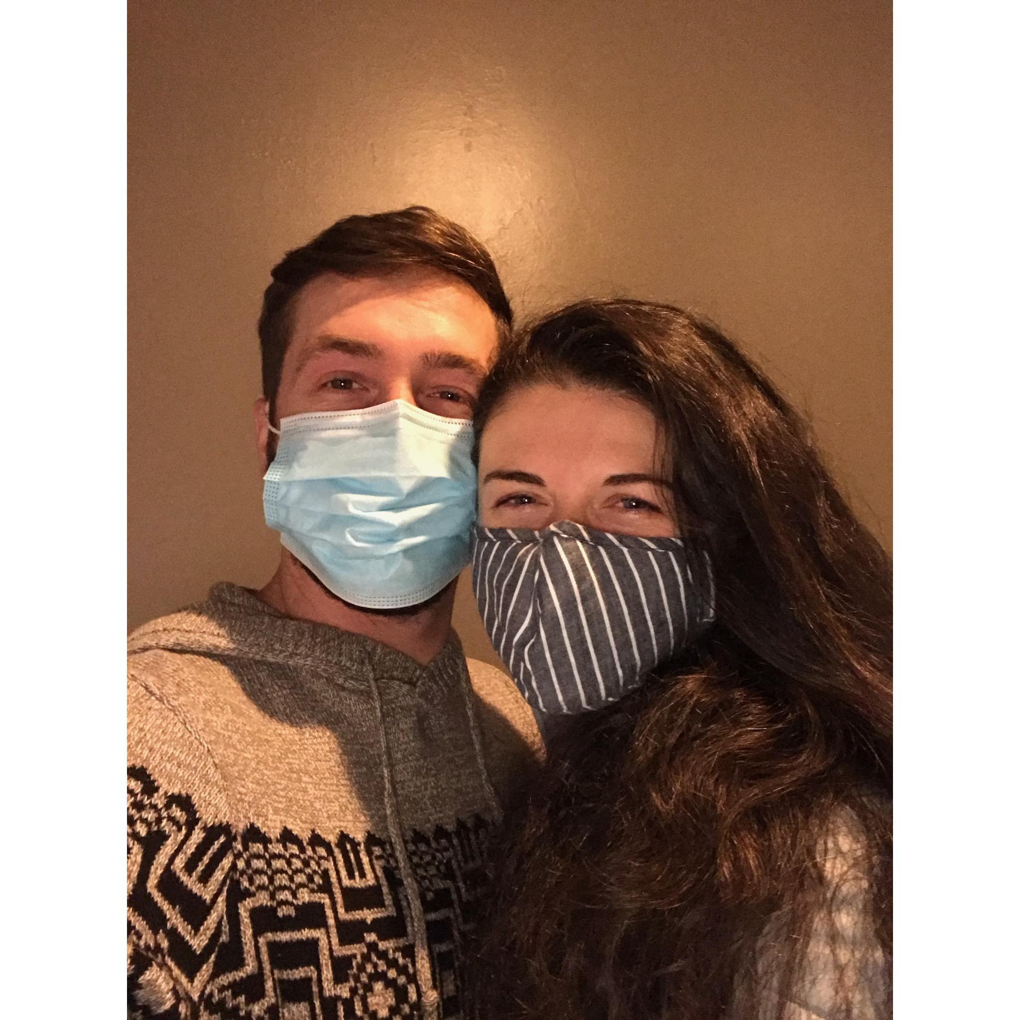 This photo is just a reminder that we started dating at the height of Covid.