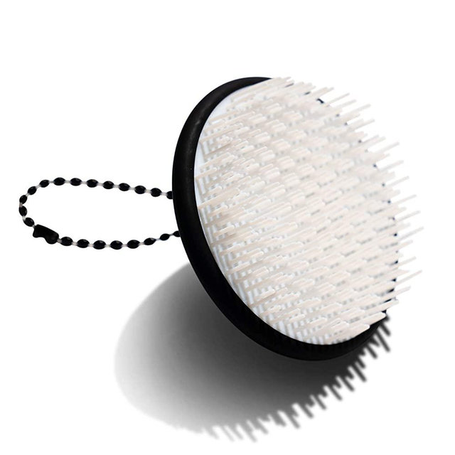 Jupiter Scalp Exfoliator Brush - Detangling Scalp Scrubber Brush - For Wet or Dry Hair - Removes Dandruff & Build-Up - Supports Circulation - Ergonomic Scalp Massager - Good for All Hair Types - Black