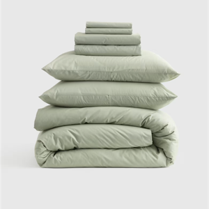 Sage Green Quince - Classic Organic Percale Deluxe Bedding Bundle