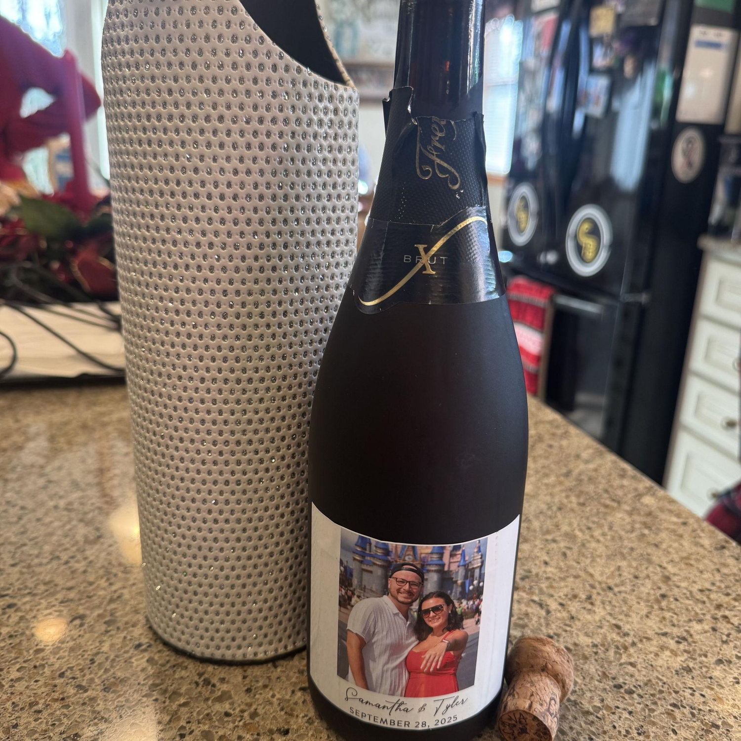 First Christmas engaged - popped our champagne!