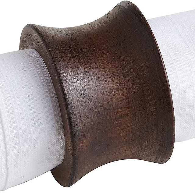 BIFFELY Rustic Napkin Rings Set of 12, Wooden Napkin Holders for Dining Tableware, Napkin Rings Bulk, Dinning Table, Everyday, Wedding, Anniversary Festival Baptism Thanksgiving Party of Table Setting