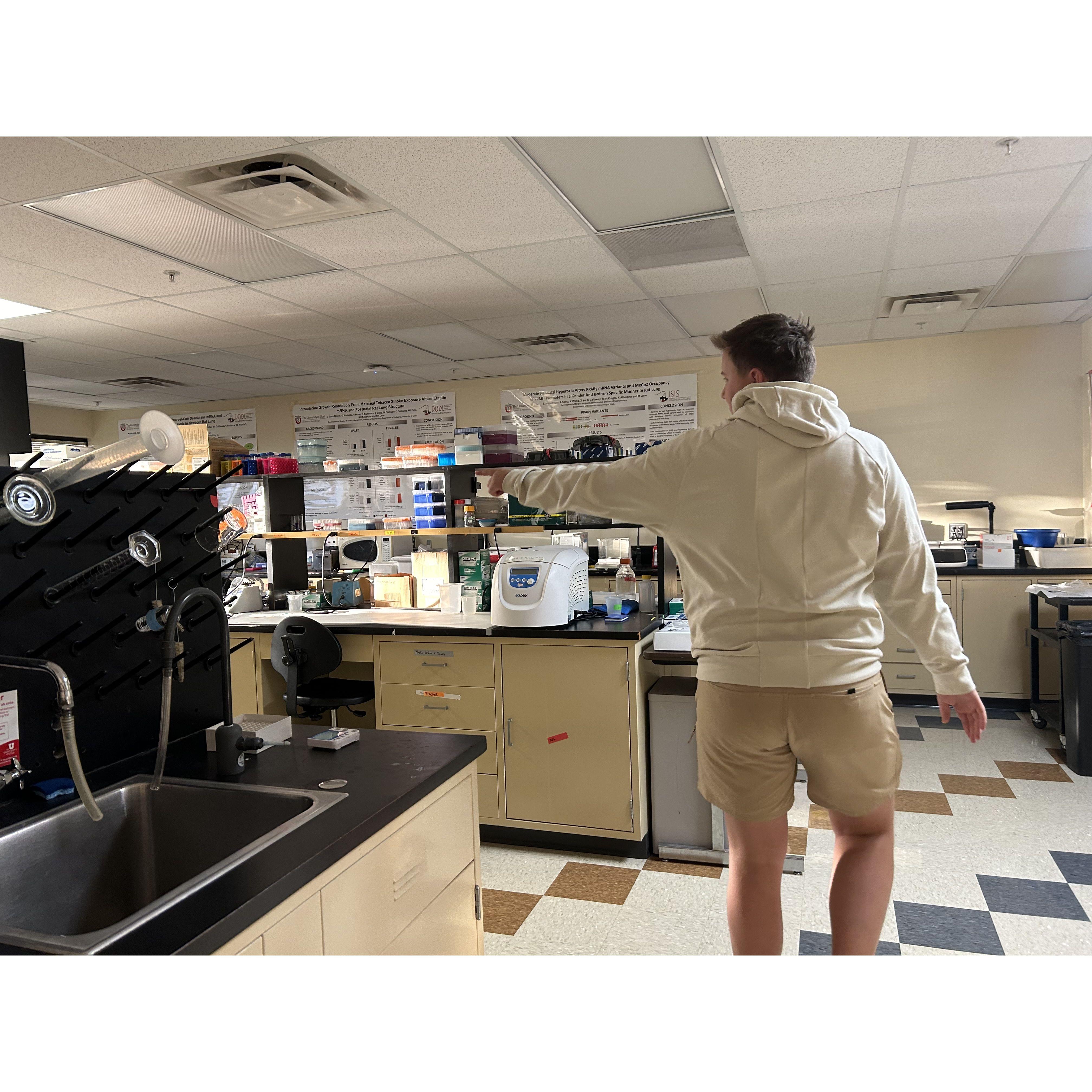 July 17th, 2024. Daniel showing Sam around his research lab!