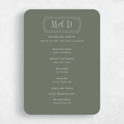 Green Rounded Wedding Program - Ivette