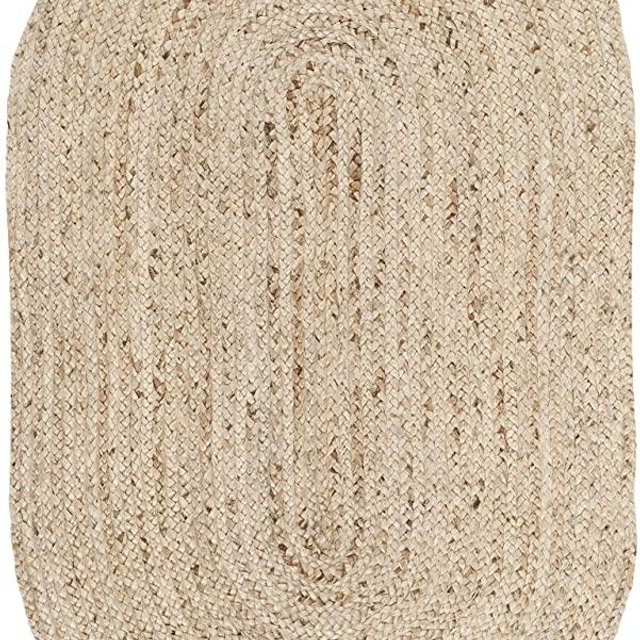 Safavieh Cape Cod Collection CAP252A Handmade Flatweave Jute Area Rug, 4' x 6' Oval, Natural