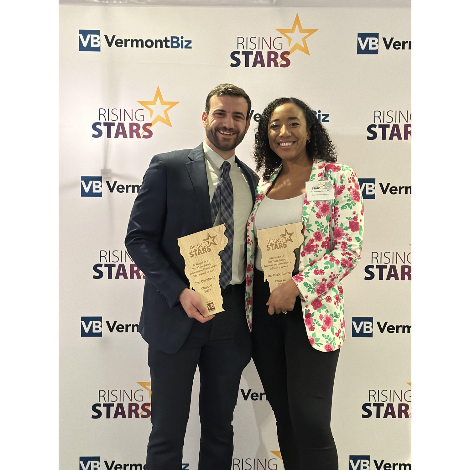 Isaac and Jackie both were inaugurated into the class of 2023 Rising Stars of Vermont 40 under 40 awards!
