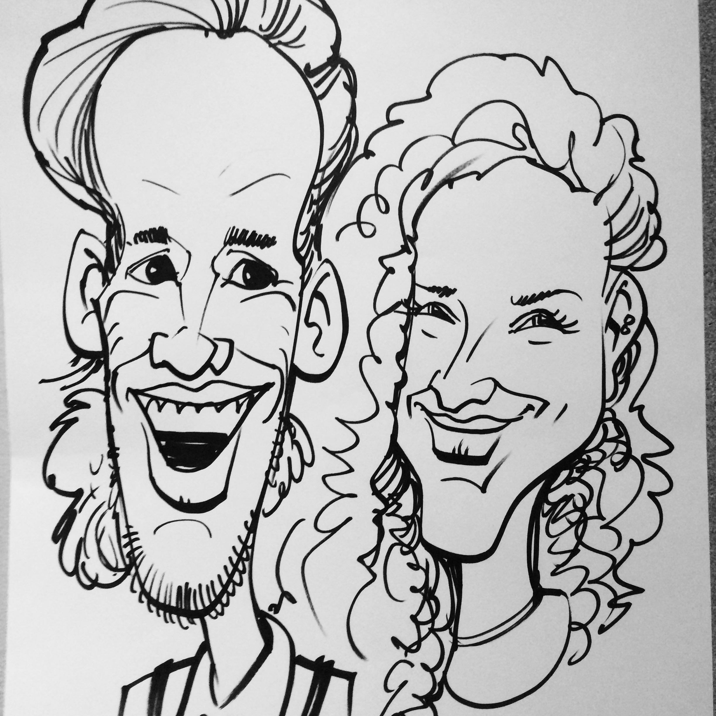 A caricature of Austin and Lindsay on 12/12/12.