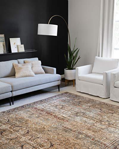 Loloi ll Layla Collection Printed Vintage Persian Area Rug 7'6" x 9'6" Olive/Charcoal