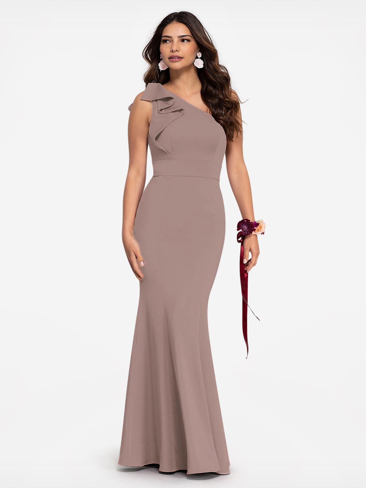 one shoulder fitted dress