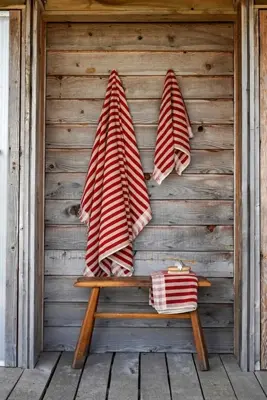 Piglet in Bed Pembroke Stripe Cotton Towel Collection