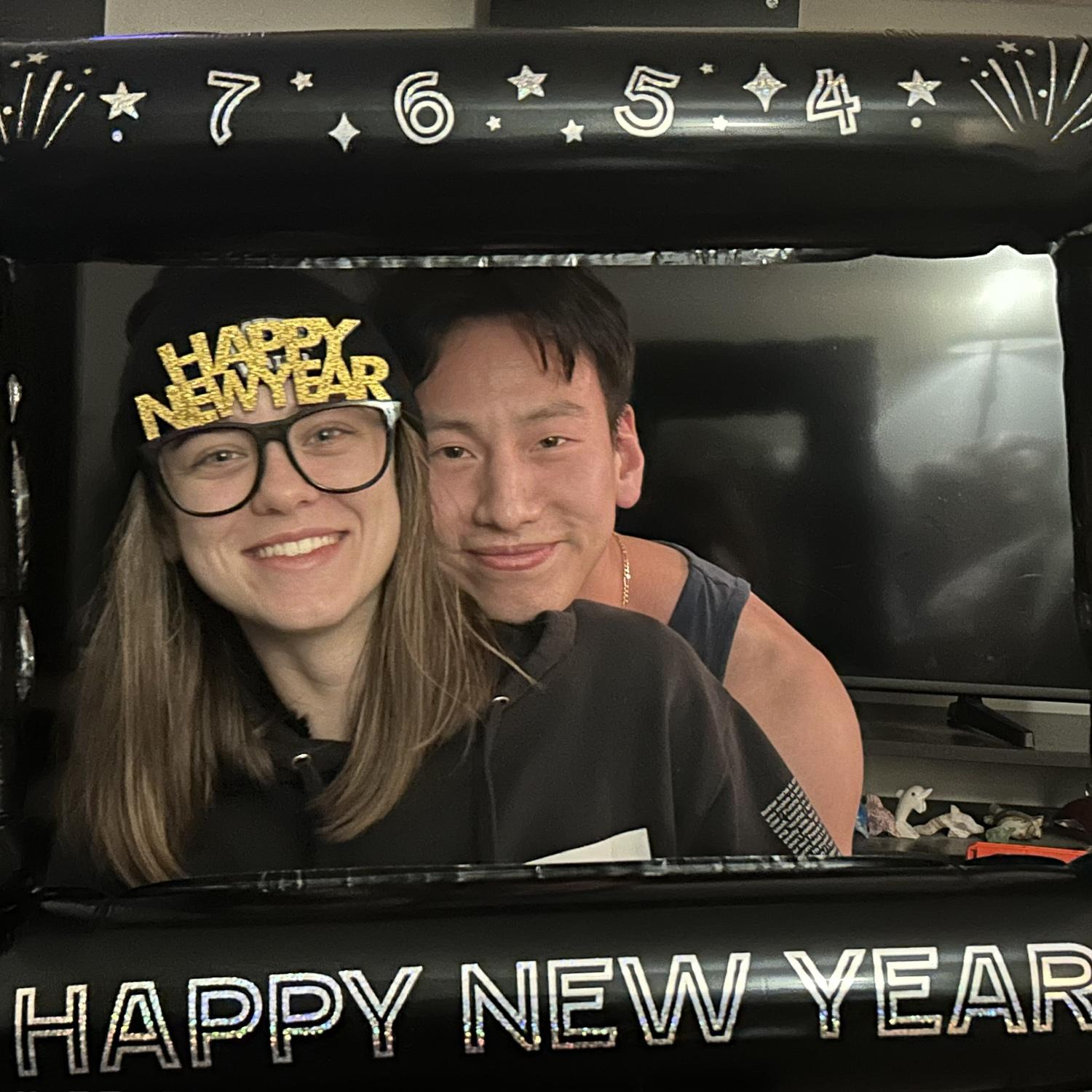 Our first New Year's in person! The years before were spent together, but over FaceTime.