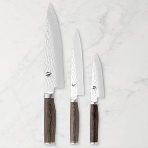 Shun Premier 3 Piece Starter Set, Includes 8" Chef, 4" Paring & 6.5" Utility Knives, Handcrafted Japanese Knife Set, VG-MAX Core with Damascus Stainless Steel Cladding, Pakkawood Handle