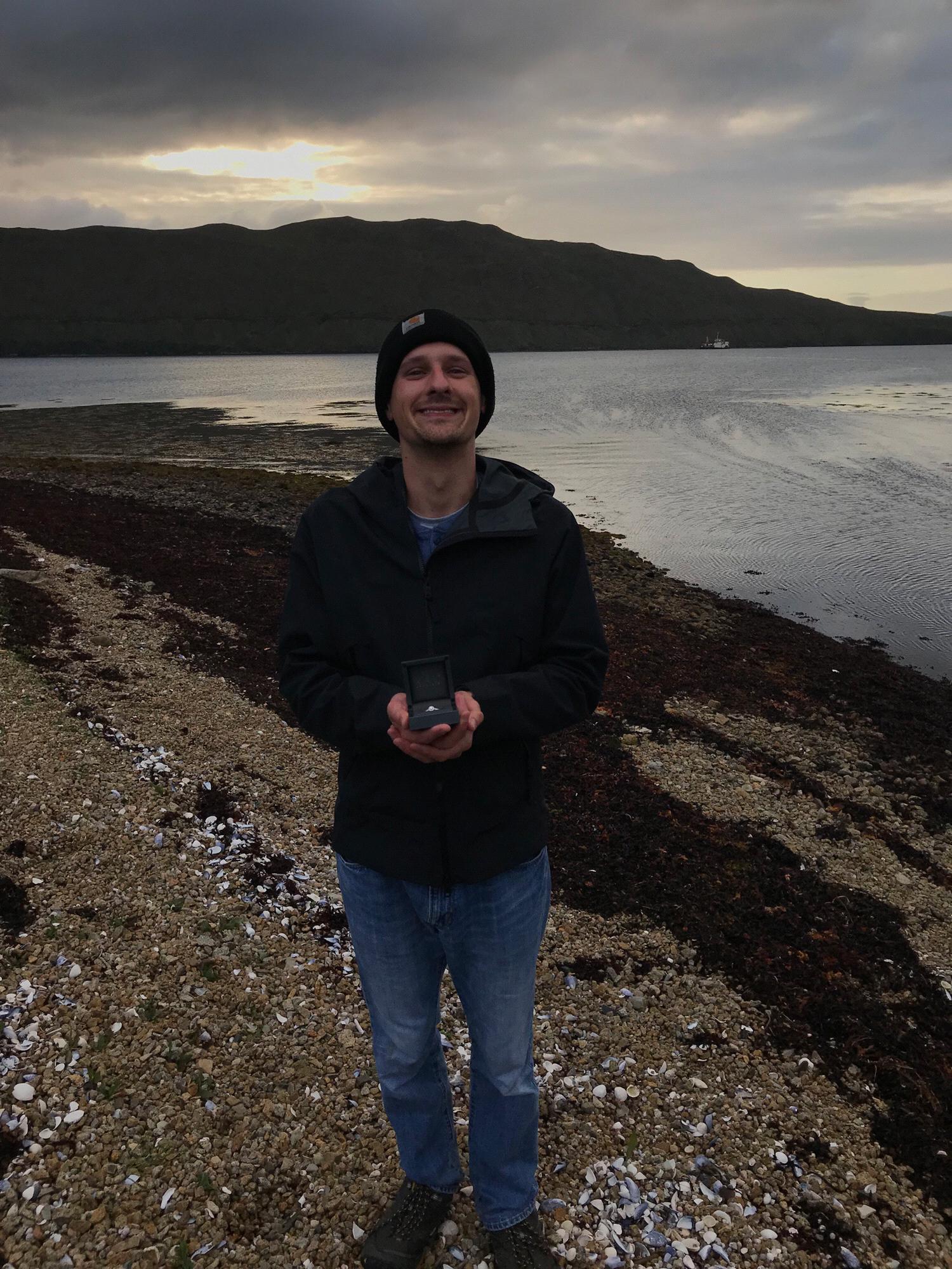 He proposed on the Isle of Skye.