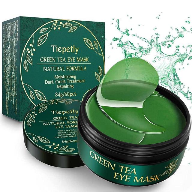 Under Eye Masks, Collagen Eye Mask, Green Tea Eye Patches for Puffy Eyes 60 pcs, Under Eye Patches for Dark Circles and Puffiness, Hydrating Eye Mask Skincare, Eye Gel Pads for Eye Bags and Wrinkles Treatment (green)