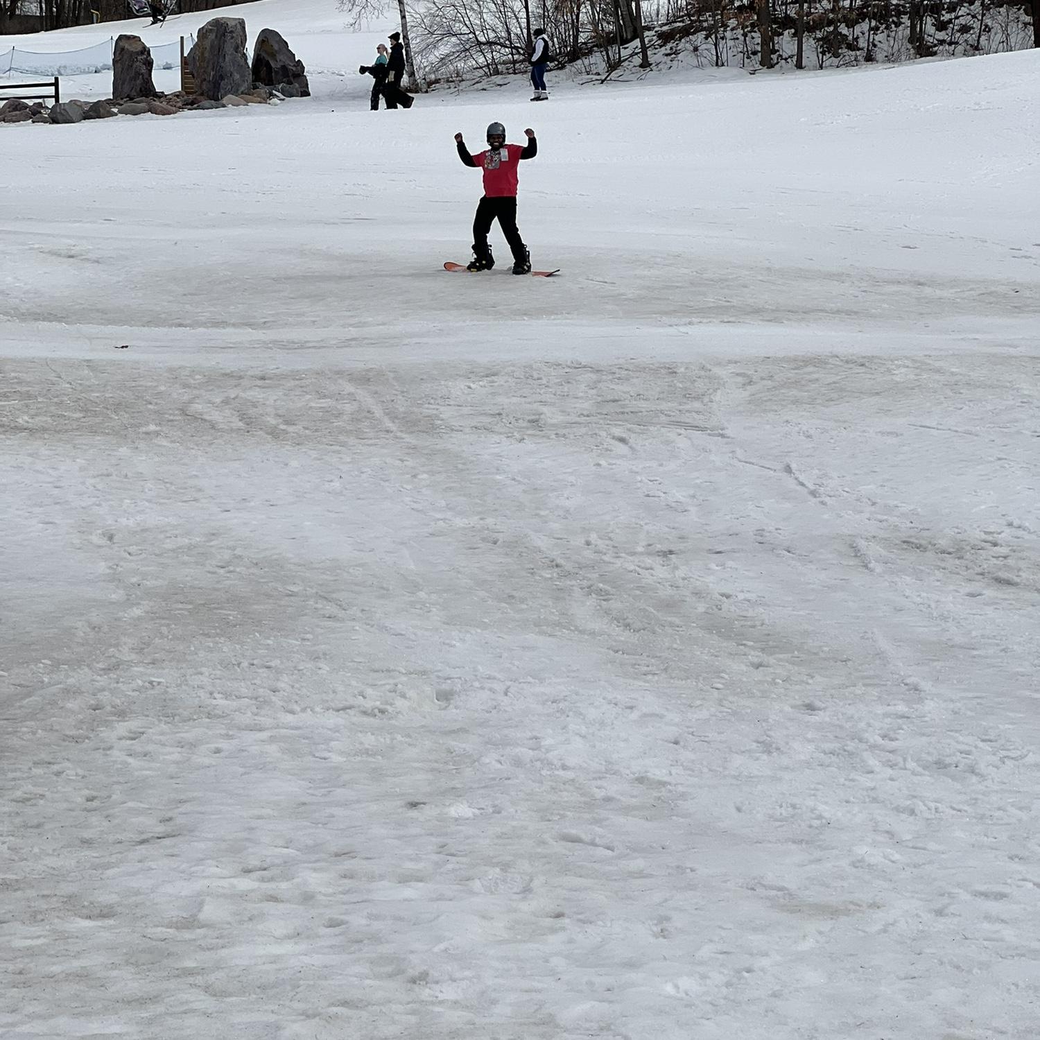 We went snowboarding