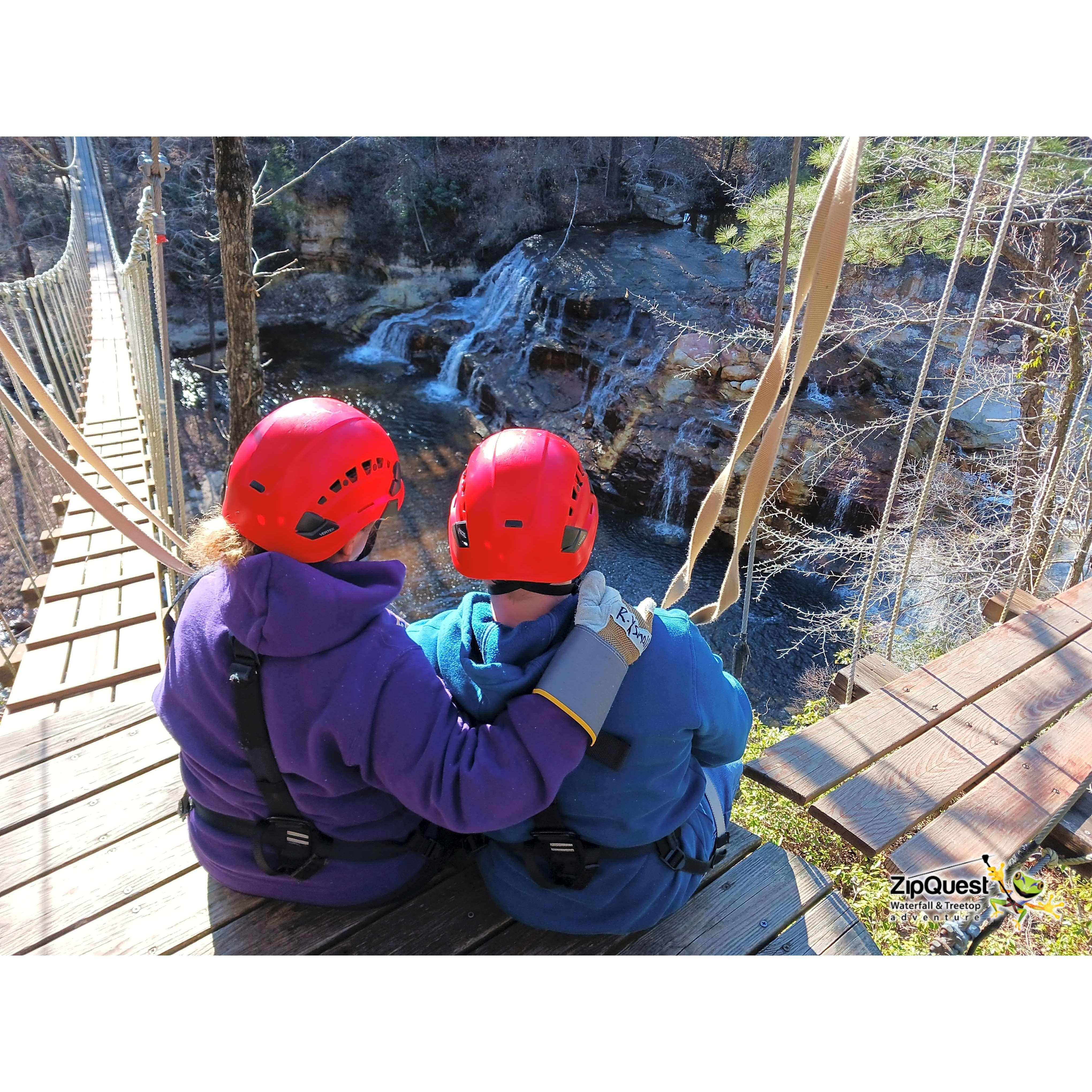 Checking out the Cape Fear River while ziplining