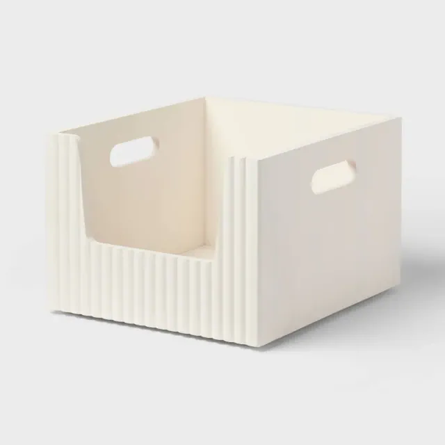 Wood Bin Small Open Front White - Brightroom™