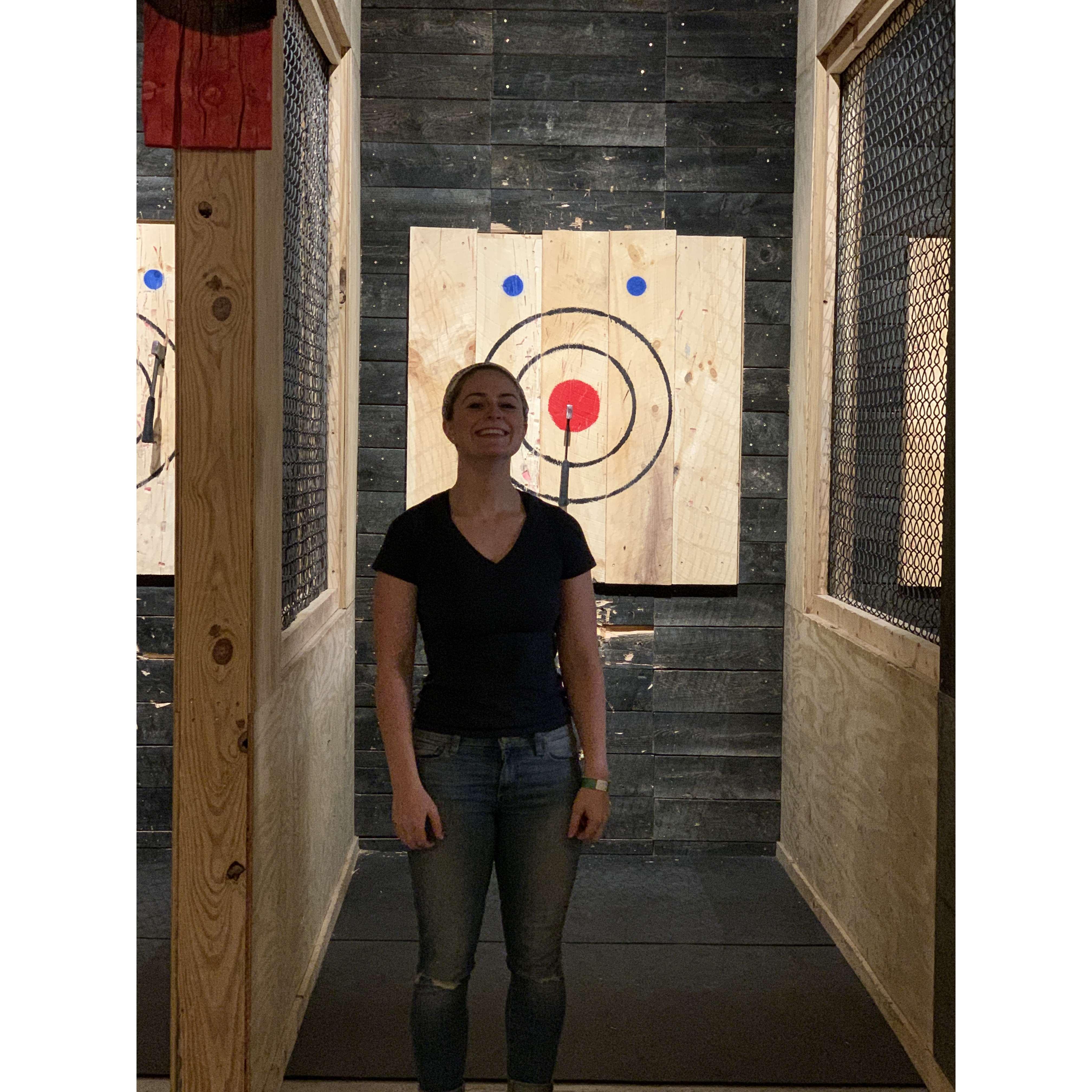 Our first time axe throwing