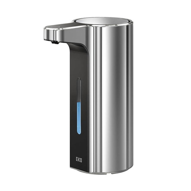 EKO Aroma Pro 13.5 fl oz Touchless Automatic Liquid Soap Dispenser, Rechargeable Hand & Dish Soap Dispenser for Bathroom and Kitchen, Waterproof, Adjustable Volume Control (Chrome Metallic)