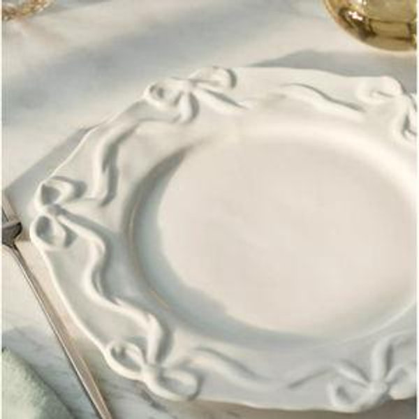 Benedita Bow Stoneware Dinner Plates, Set of 4