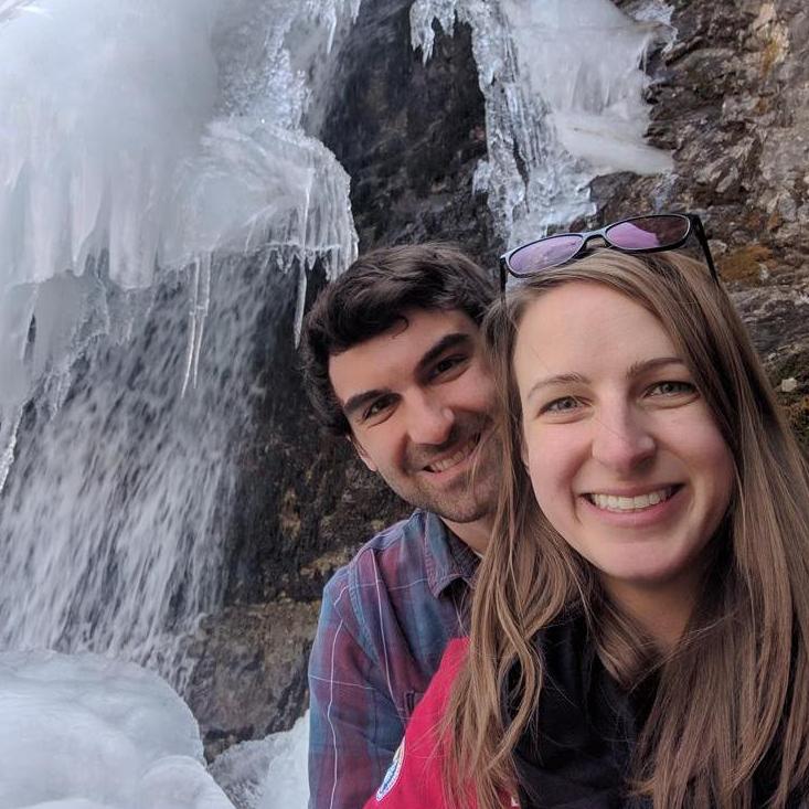 Our first picture together, taken at Issyk-Ata waterfall in Kyrgyzstan
