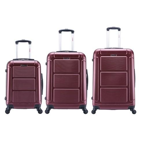 InUSA Pilot 3pc Hardside Spinner Luggage Set 20"& 24"& 28" - Wine